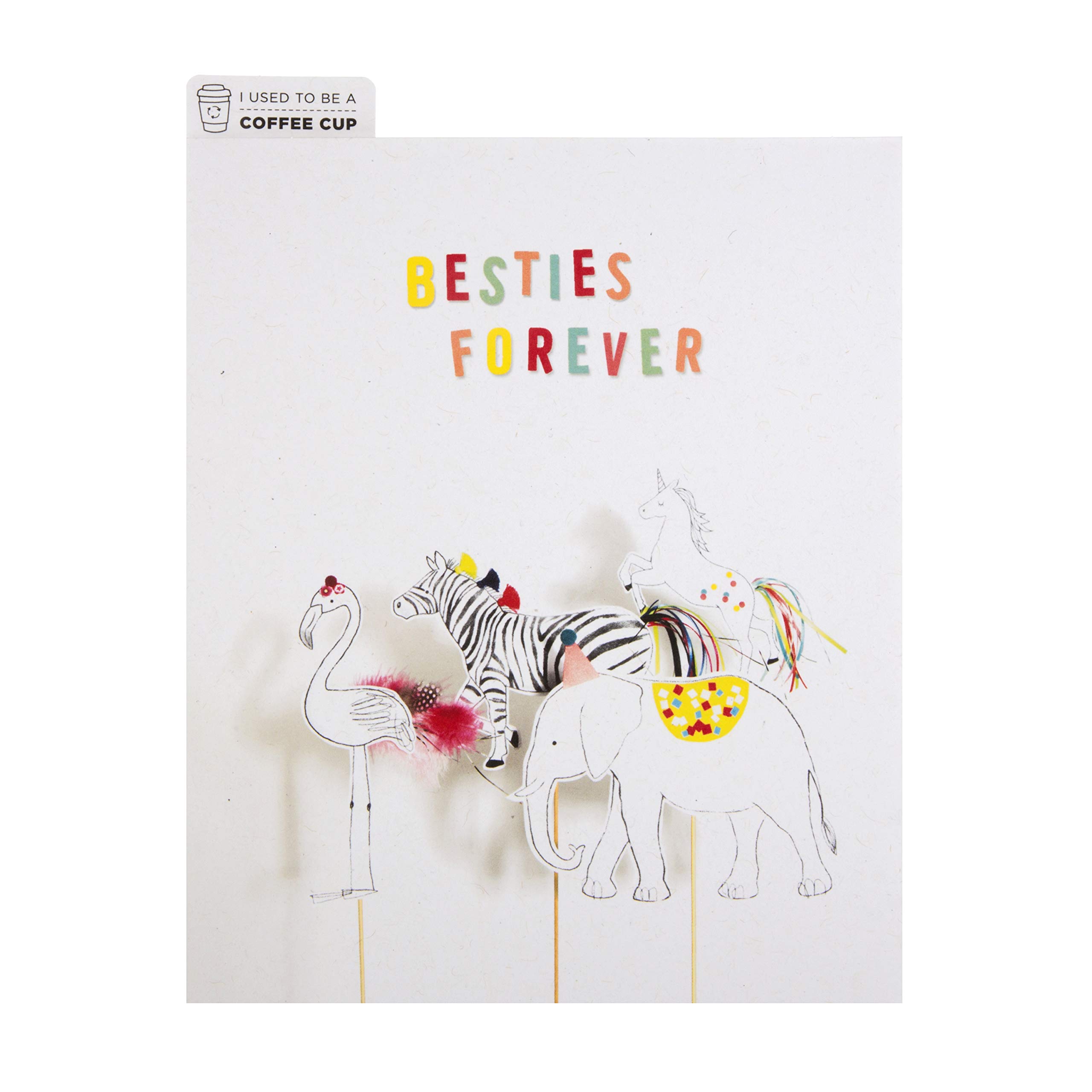 Hallmark Croppers Cupcycled Card for Friend - Photographic Animal Puppets Design