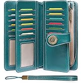 SENDEFN Wallets for Women Leather Credit Card Holder with RFID Blocking Large Capacity Wristlet | with RFID Blocking, Large Capacity, Wristlet, with RFID Blocking, Large Capacity, Wristlet