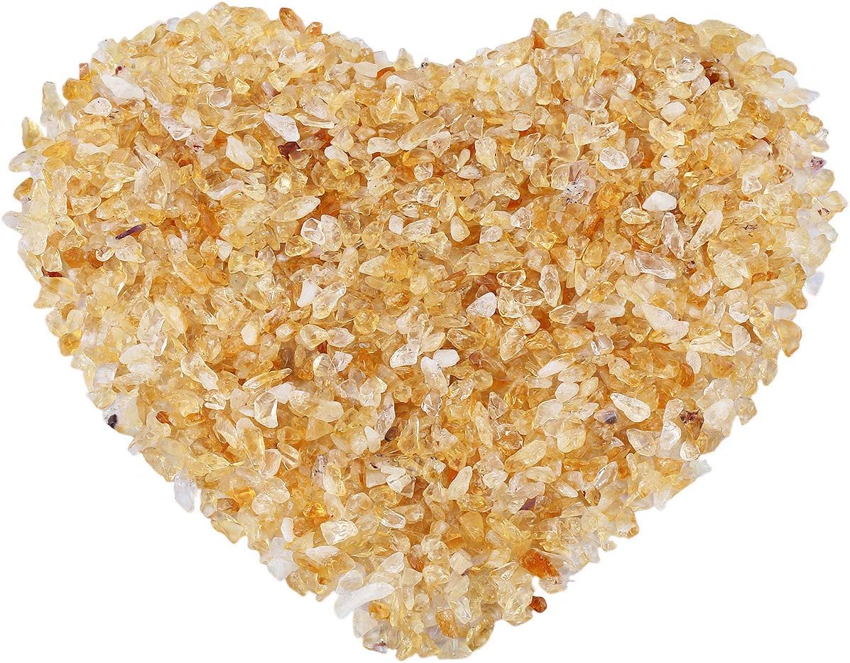 Nupuyai 1 lb Tumbled Citrine Crystal Chips Stone, Crushed Irregular Shape Healing Reiki Crystal Stone for Home Decoration