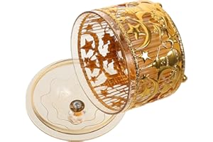 NULYLU Middle Eastern Eid Candy Tray Gold Metal Snack Serving Plate for Ramadan Party Box and Festive Home