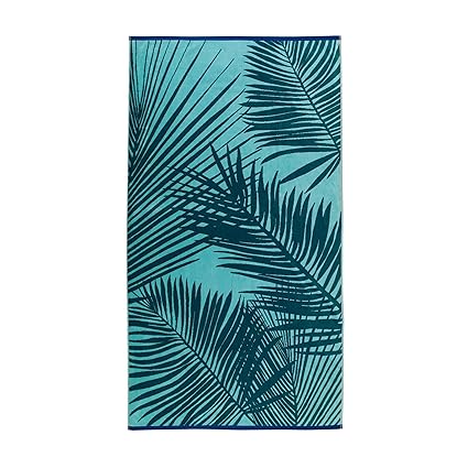 Descamps Drap De Plage Palmette Aqua Amazonfr Cuisine