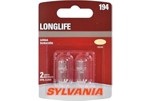 SYLVANIA - 194 Long Life Miniature - Bulb, Ideal for Interior Lighting – Trunk, Cargo and License Plate (Contains 2 Bulbs)