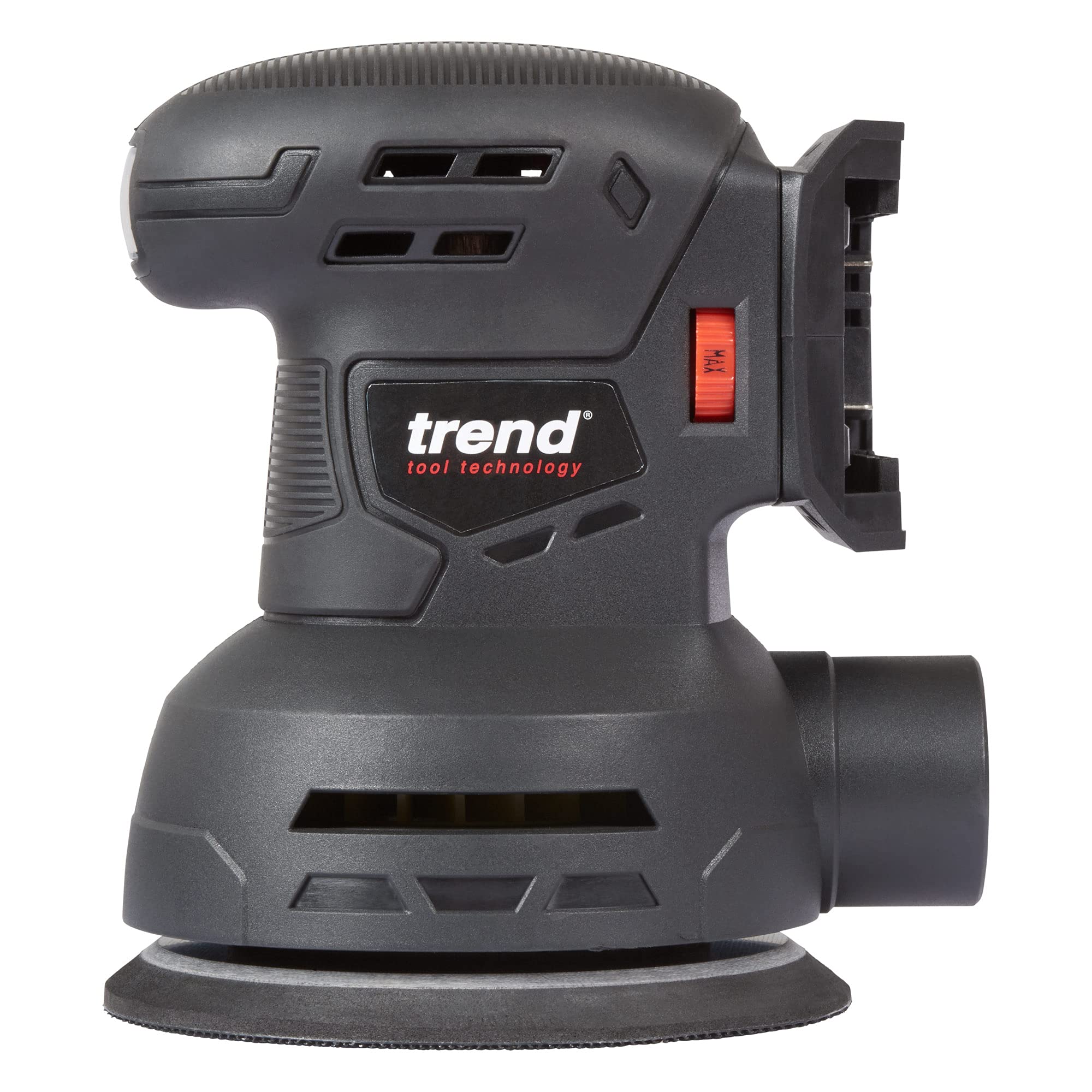 Trend 18V Cordless 125mm Random Orbital Sander for Sanding & Fast Stock Removal, Bare Tool (Battery & Charger Sold Separately), T18S/ROS125B