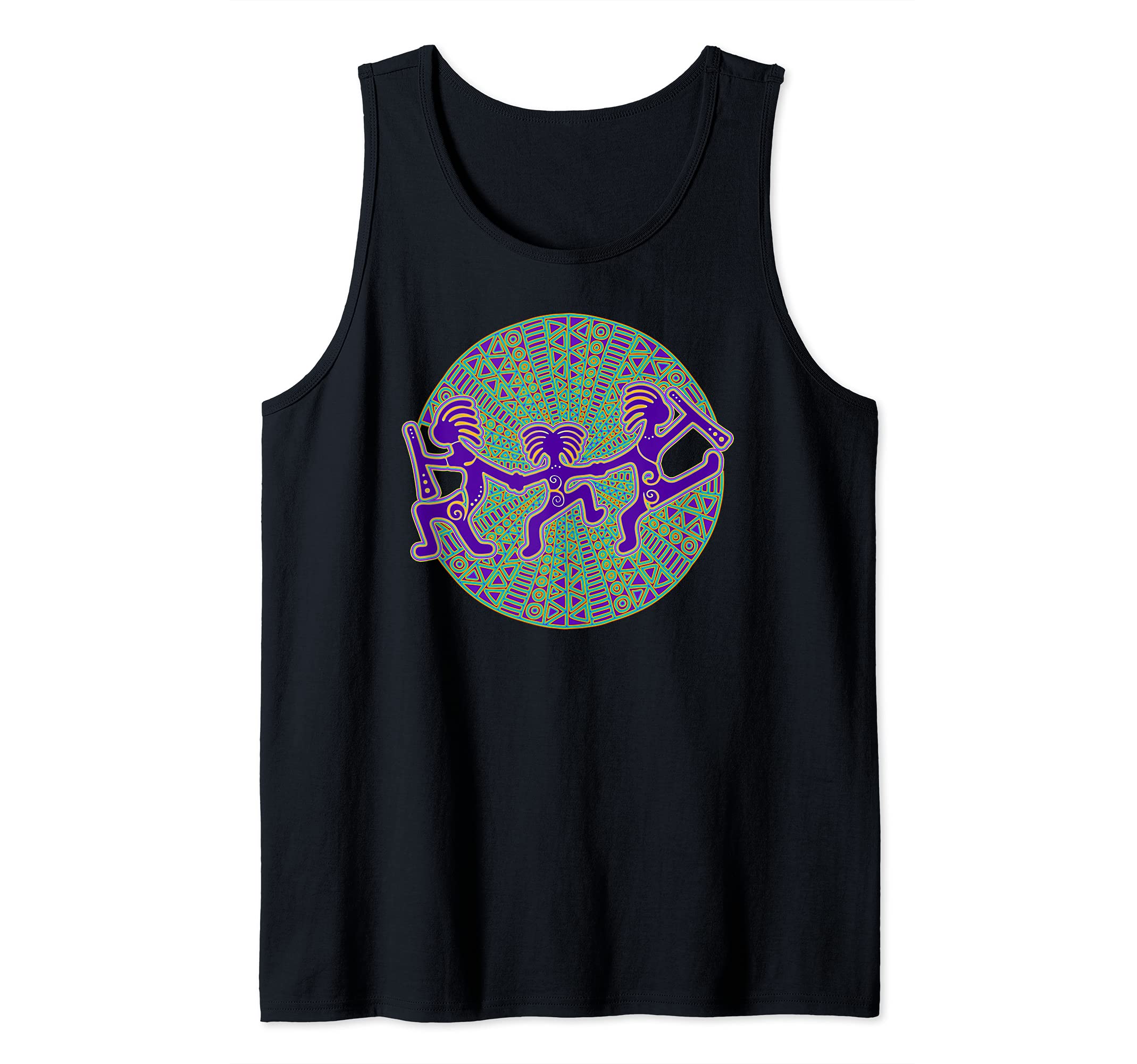 Kokopelli Family Has Fun - Mandala 2 - Fan Fun Tank Top