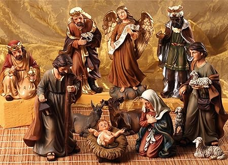 Presepe Natale.Idea Natale Presepe Nativita Composto Da 11 Statue Alte Fino A 20 Cm Amazon It Casa E Cucina