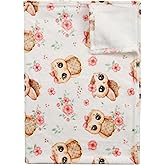 BEDBLK Baby Blanket for Boys Girls Newborn Super Soft Fleece Flannel Blanket Lightweight Receiving Blankets for Toddler Infant Nursery Bed Blanket (Flower Owl, 40'' x 30'')