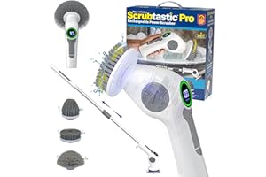 SCRUBTASTIC PRO Electric Spin Scrubber, Electric Shower Scrubber – Rechargeable, Multipurpose Extendable Tile Cleaner, Bathro