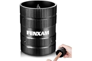FENXAM PlumbingTools, Deburring Tool for Copper/PVC Pipe, Copper Pipe Cleaner, Pipe Reamer 1/4" to 1-5/8" Inner Outer Hard Tube Chamfering Tool Black