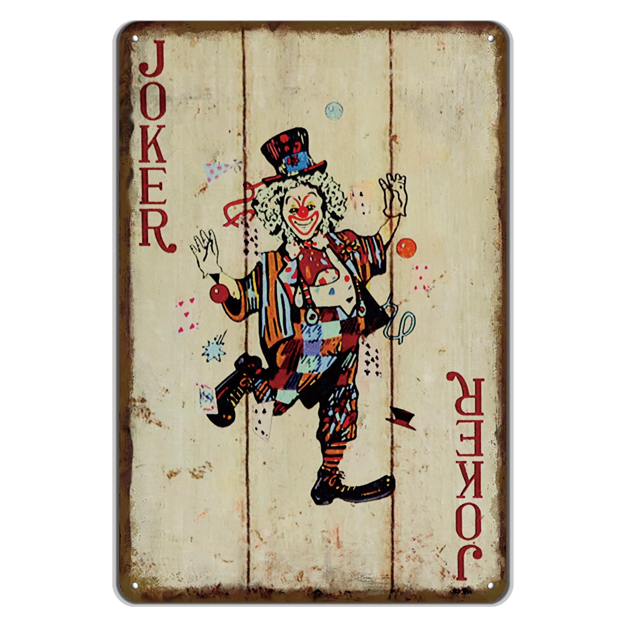 Vintage Poker Wall Decor Metal Sign Retro tin Sign Wall Decorative Signs for Man Cave Home Cafe Pub bar Shop 12x8 Inch JOKER