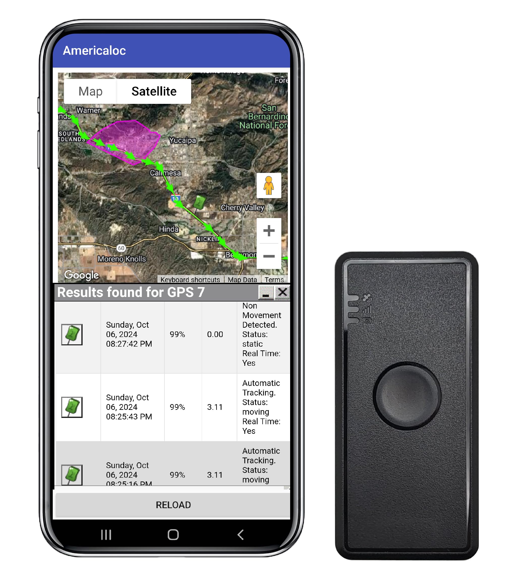 Americaloc Mini Seven GPS Tracker – Includes 4 Months of Free Service. Ultra-Long Battery. Vehicles, Assets & People. Rechargeable. Magnetic.