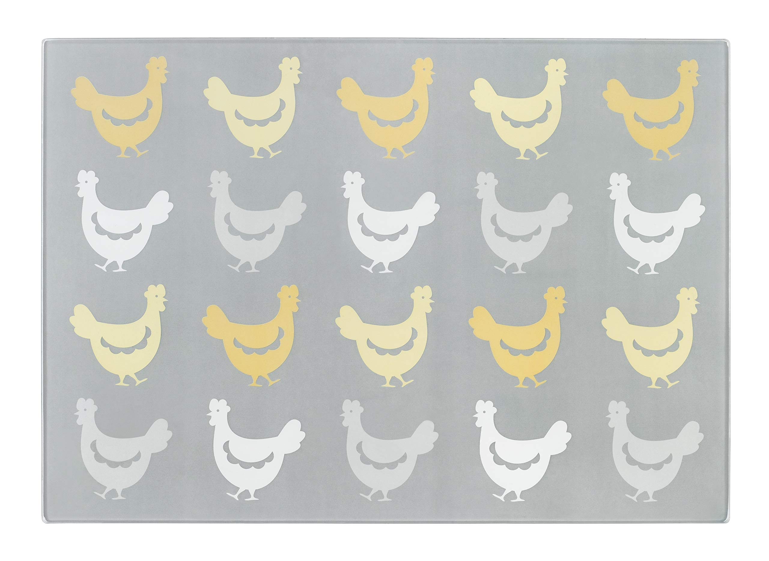 Tala Hens Design Toughened Glass Work Top Saver, Non-Slip, Multi-Functional, Measuring 30 x 40 x 0.4mm