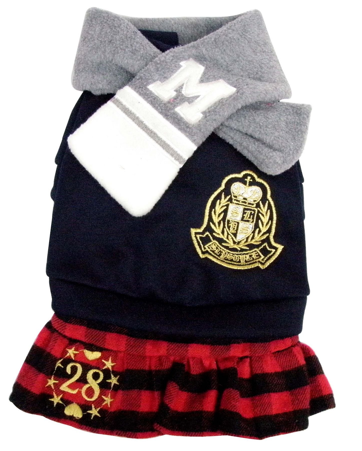 Yoption Pet Lovers Suit Student Jumpsuit with Scarf Spring Autumn Soft Pet Clothes for Female Pet Cat Puppy-Size L