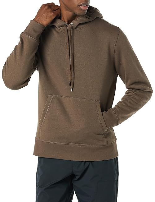 Amazon Essentials Men's Pullover Sweatshirt Hoodie, Big & Tall Options Available, Medium Brown, X-Small