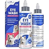 Dog Eye Drops &amp; Eye Infection Treatment for Dogs and Cats &ndash; Soothe Infection &amp; Allergy, Relieve Dry Eyes &amp; Pink Eye, Pet Tear Stain Wash &amp; Cleaner - Kitten Eye Drops for Discharge, Eye Rinse &amp; Flush