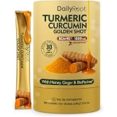 DAILYROOT Turmeric Shot - Liquid Curcumin 1000mg BCM-95&reg; with Honey, Ginger &amp; BioPerine&reg; Black Pepper Extract - Capsule-Free Format - 30 Daily Shots - Liquid Turmeric Supplement