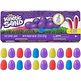 Kinetic Sand, 20-Pack Eggs, Easter Basket Stuffers, Includes 3.3lbs (3 Colors) Moldable Play Sand for Egg Hunts, Sensory Toys