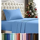 Utopia Bedding Twin Sheet Set – 3 Piece Bed Sheets for Twin Size Bed, Soft and Breathable Microfiber, Includes 1 Fitted Sheet, 1 Flat Sheet and 1 Pillowcase (Dutch Blue)