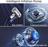 CLUHERTVY Digital Tyre Inflator Portable Air Compressor 12V with 3 Nozzles LED view 3