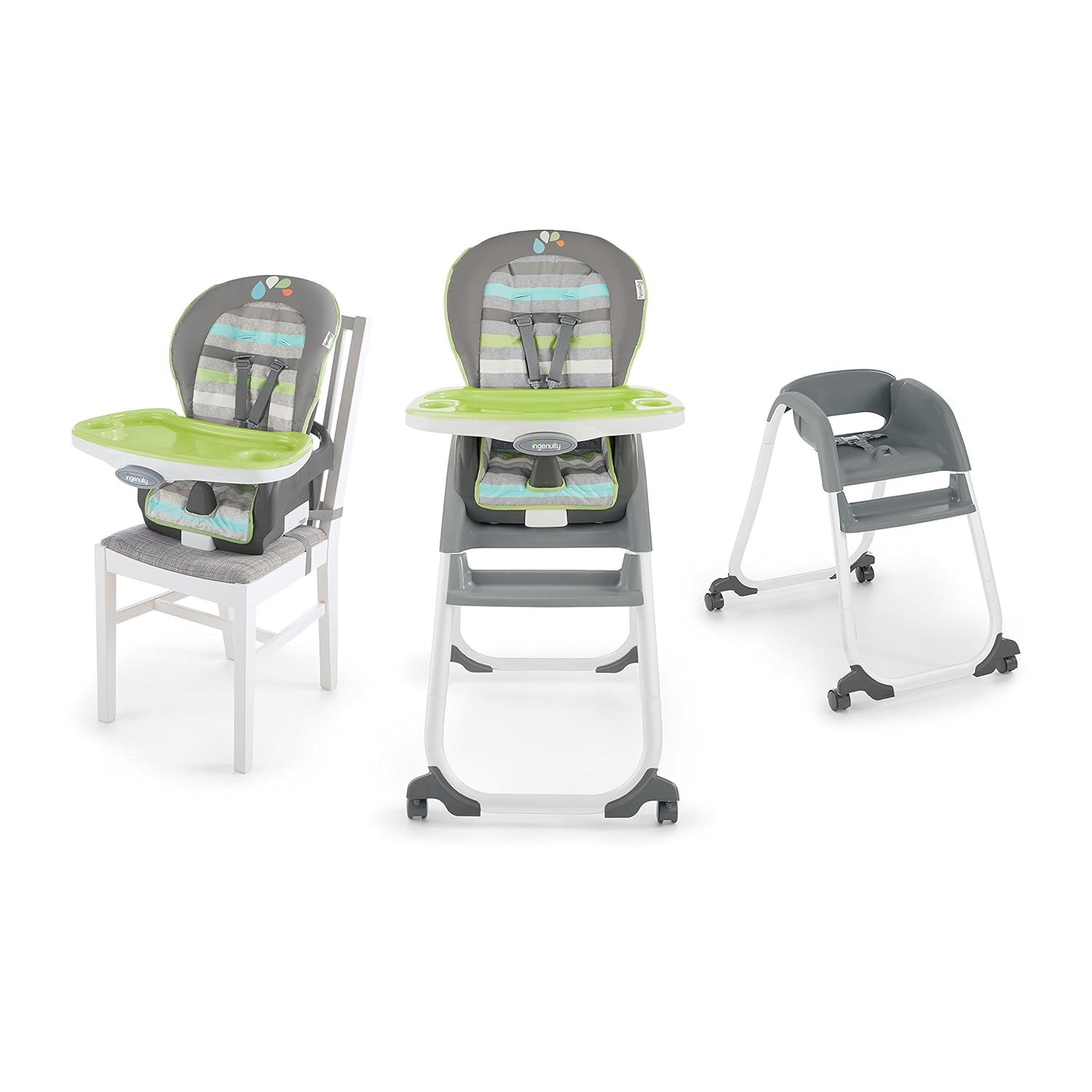 Ingenuity Smartclean Trio Elite 3 In 1 High Chair And Booster Toddler Chair High Chair Peacock Blue Feeding Kolenik Highchairs Booster Seats