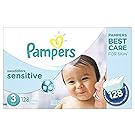 Pampers Swaddlers SENSITIVE Disposable Baby Diapers Size 3, Super Economy Pack, 128 Count