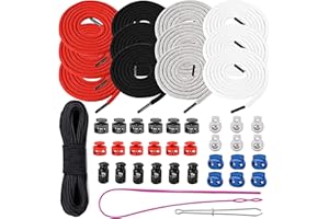 Drawstring Cord Replacement Cording with Easy Threaders+Cord Locks Buckles End Spring Toggle and 10 Yard Elastic Bungee Cords