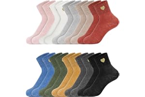 Eurzom 10 Pairs Socks Womens Crew Elastic Ankle Length Cotton Socks Aesthetic Cute Lightweight Low Cut Gifts for Women