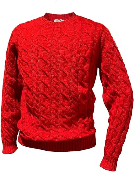 Amazon Co Jp William Lockie ウィリアムロッキー クルーネックカシミヤローゲージニットセーター メンズ カシミヤ レッド 服 ファッション小物