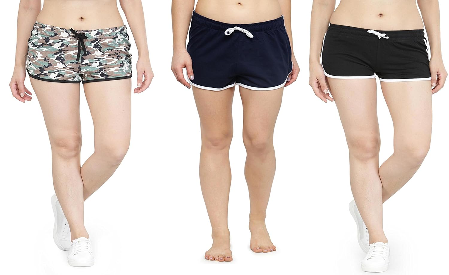 kotty women's cotton shorts (pack of 3)