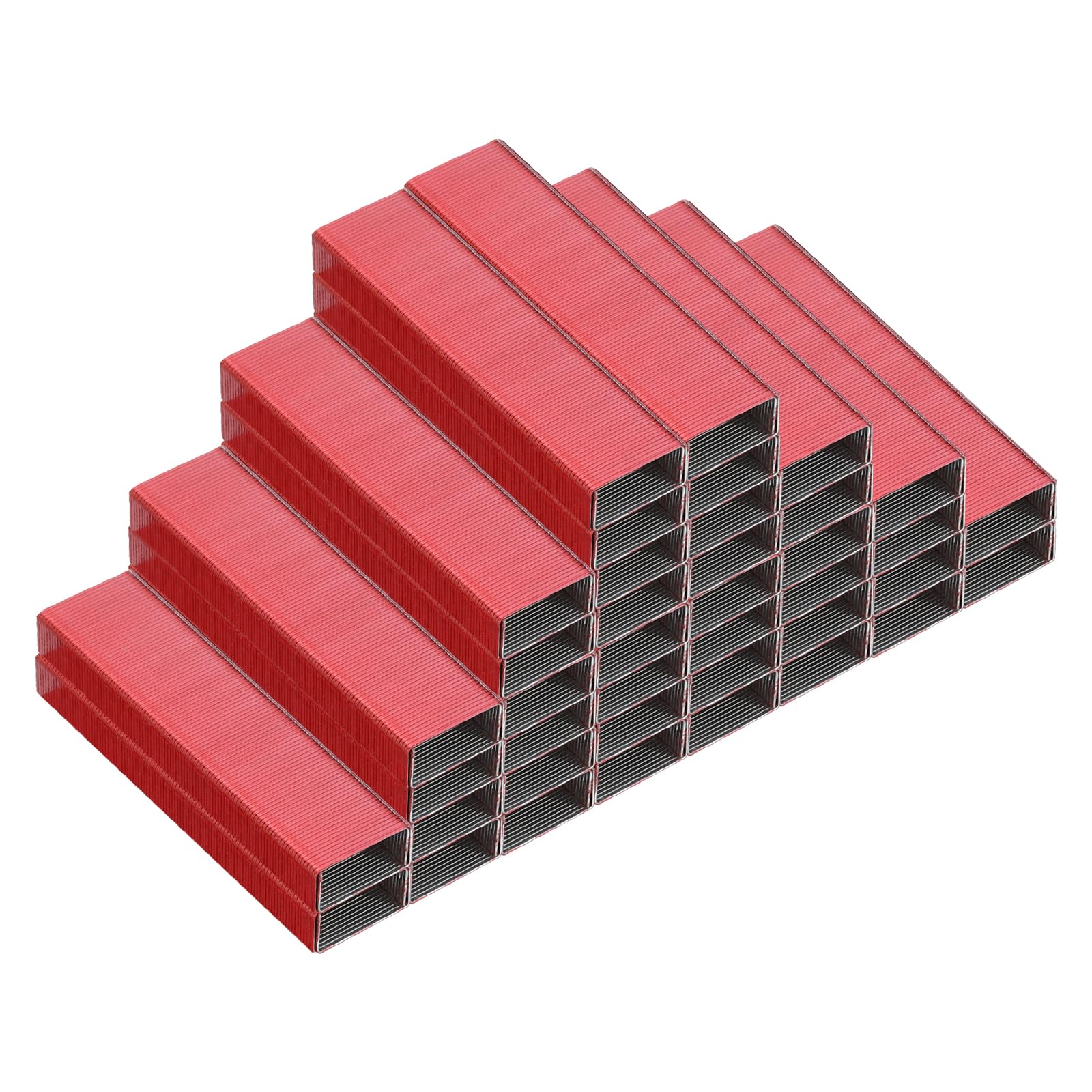 PATIKIL Staples for Stapler, 8 Pack(1000Pcs Per Pack) 26/6 Standard 1/4 Inch Length Staples Jam Free for Home Office Supplies, Red