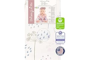 Dream On Me Wildflower 2-in-1 6" Crib & Toddler Mattress – Dual-Sided Design, Removable & Washable Zipper Cover, Greenguard Gold & JPMA Certified, Fits Full Size Cribs & Toddler Beds, Made in USA