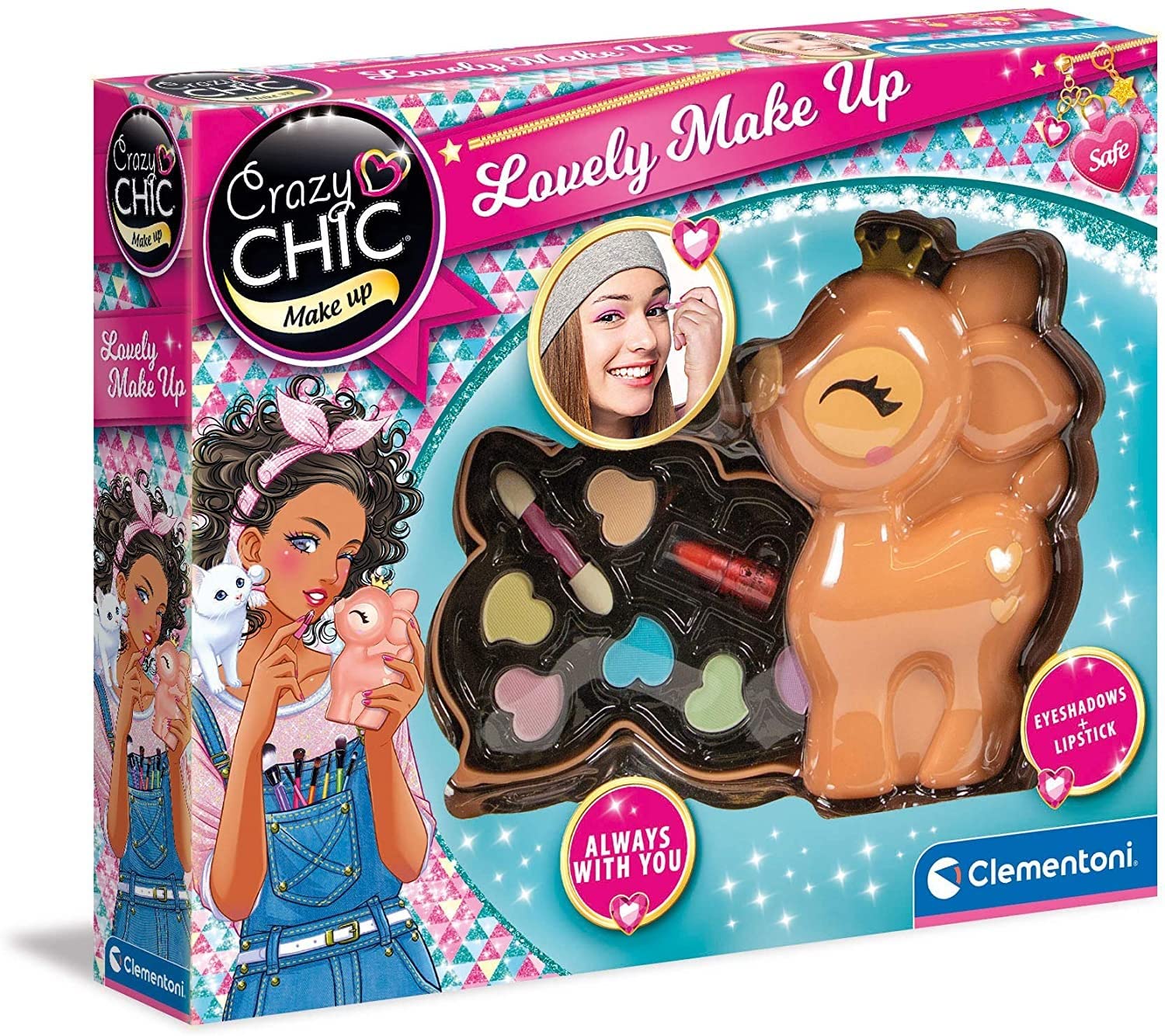 Clementoni 18631, Crazy Chic Lovely Make Up - Fawn Make up set for Children, Ages 6 years Plus
