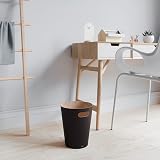 Umbra Woodrow 2-Gallon Modern Wooden Trash Can Black Natural view 7