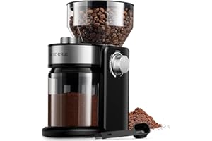 KIDISLE Electric Burr Coffee Grinder4.0, Automatic Flat Burr Coffee for French Press, Drip Coffee and Espresso, Adjustable Burr Mill with 16 settings, 14 Cup, Stainless Steel