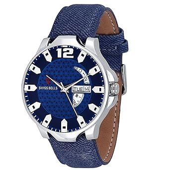 Svviss Bells Original Blue Dial Blue Strap Day and Date Chronograph Wrist Watch for Men - TA-1046