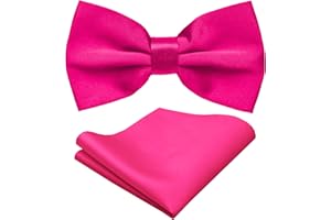 trilece Bow Ties for Men - Mens Solid Color Formal Pre Tied Bowtie and Pocket Square Sets - Mens Bowties Bow Tie Sets