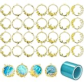 Allazone Open Bezel Charms, 28 PCS Sea Theme Open Bezels for Resin 7 Style Alloy Frame Pendants, Gold Hollow Resin Frames for Necklaces & Earrings Making Supplies