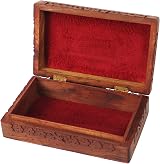 Store Indya Handcrafted Wooden Jewelry Box Floral Decorative Keepsake Chest view 2