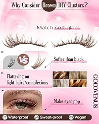 Brown Lash Clusters Natural For Soft Glam 300Pcs