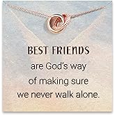STORYJEWELLERY Friend Necklace, Friend Birthday Valentines Day Gifts for Women, Bestie Necklaces, Friendship Gifts for Women, BFF Gift, Friendship Jewelry, Double Circle Necklaces