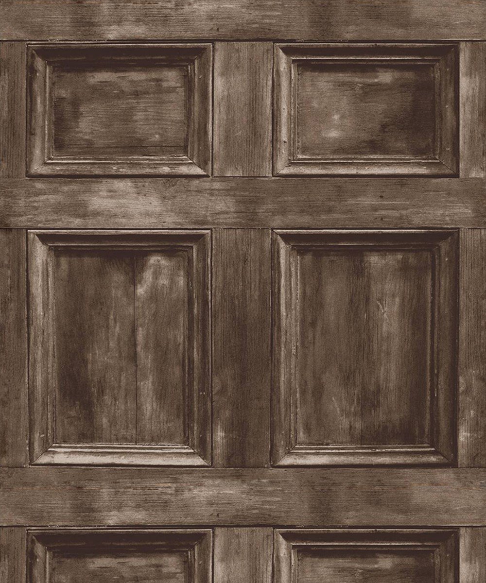 Brewster FD31055 Wood Panel Wallpaper - Chocolate, Brown