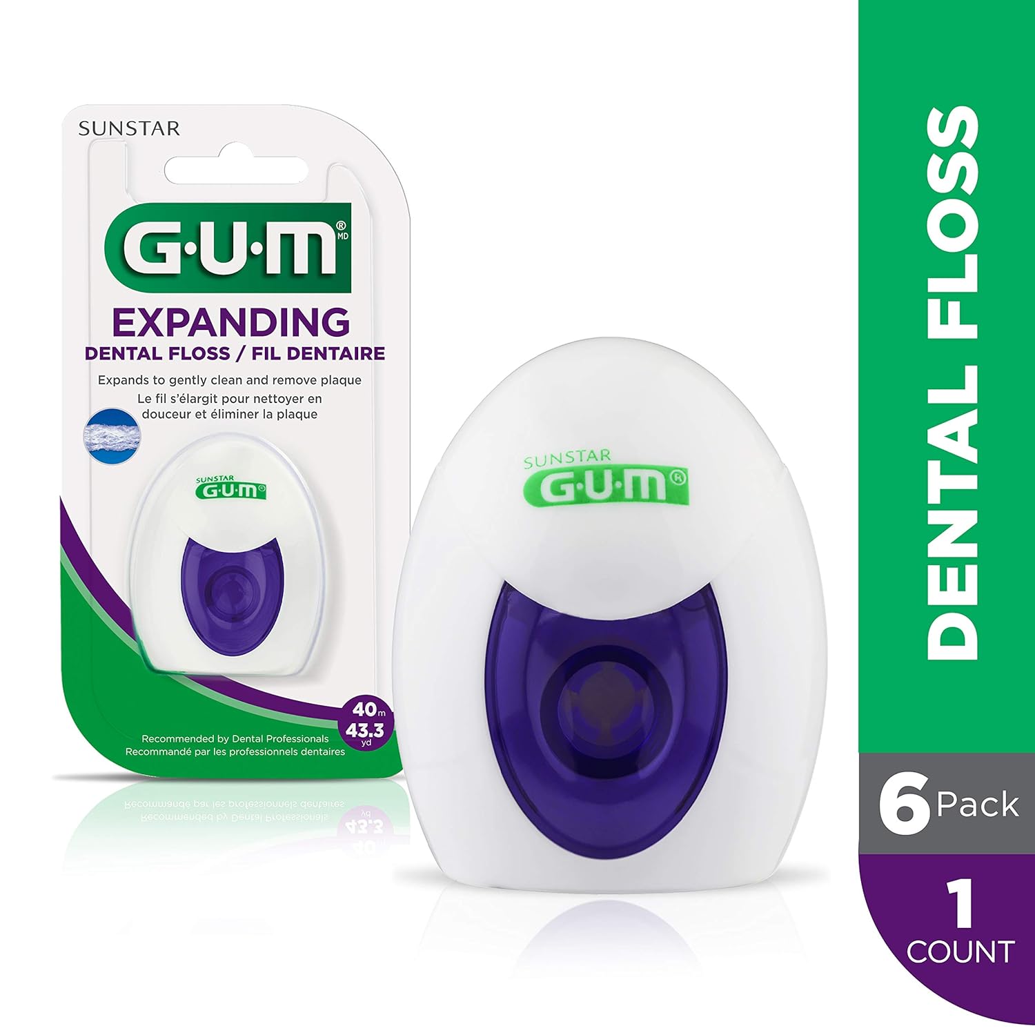 GUM Expanding Dental Floss, 43.3 Yards (Pack of 6): Industrial & Scientific