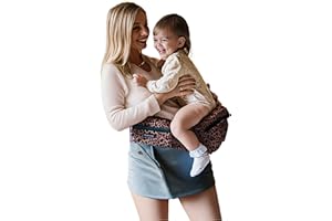 Fleerose Baby Hip Carrier - Safety-Certified, Extender for All Body Types, New Ergonomic Bench, Extra Padding for C-Section, Spacious Pockets, for Newborns to Toddlers (Leopard)