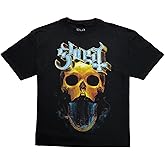 Global Ghost Graphic T-Shirt (US, Alpha, Small, Regular, Regular, Ghouls Black)