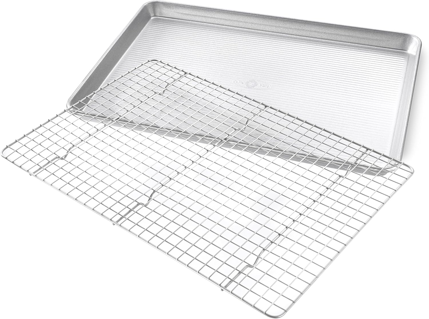 USA Pan Half Sheet Baking Pan and Bakeable Nonstick Cooling Rack, Metal: Kitchen & Dining