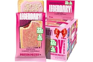 Legendary Foods 22g Protein Pastry 0g Added Sugar, Low Carb, Gluten Conscious, Keto Snack, Ideal for Glucose Management, Includes Whey Protein Isolate, 8 Pack Cherry Crumble
