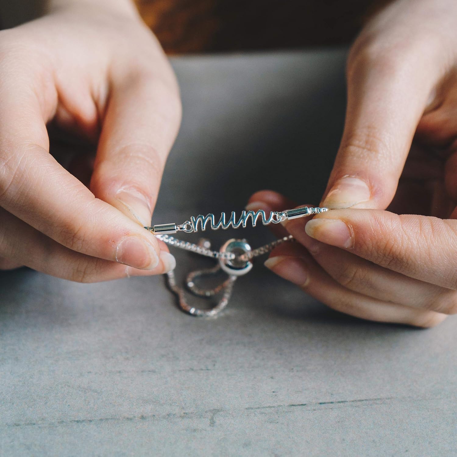 Philip Jones Silver Plated Mum Bracelet Created with Zircondia® Crystals, Silver, Clear, Adjustable - Image 4