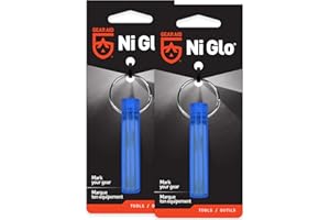 GEAR AID Ni Glo 2” UV Rechargeable Glowing Keychain, Glow-in-the-Dark Accessory for Keys, Camping and Outdoor Gear