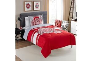 NORTHWEST Ohio State Buckeyes Comforter Set – Buckeyes Bedding for Dorms, Guest Rooms, RVs, Tailgates & Game Day Decor, Twin/Twin XL