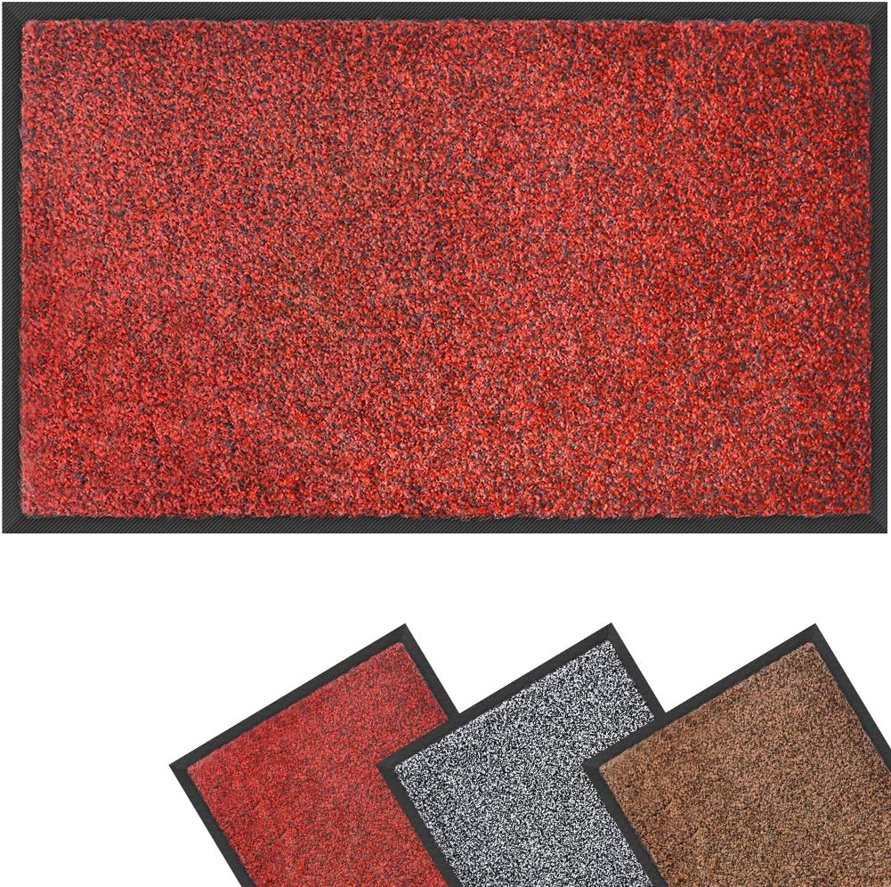 Mibao Dirt Trapper Door Mat for Indoor&outdoor,40x60cm,Red Black