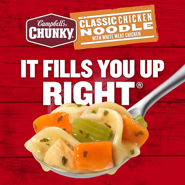 CAMPBELL’S CHUNKY SOUP, CLASSIC CHICKEN NOODLE SOUP, 16.1 OZ CAN (CASE OF 8)